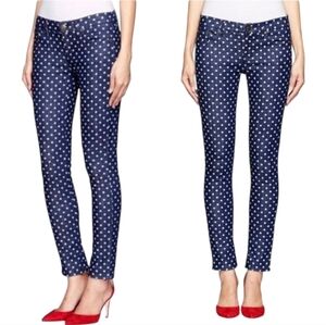 J. Crew Blue Polka Dot Skinny Jeans